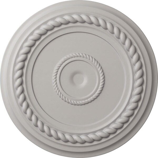 Ekena Millwork Alexandria Rope Ceiling Medallion (Canopies up to 4 5/8"), 19 5/8"OD x 1 1/2"P, Ultra Pure White CM18ALUWF - main